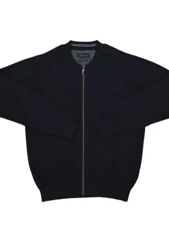 CASA MODA heren vest katoen, met rits, donkerblauw