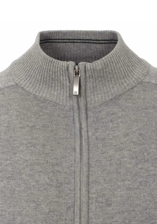 CASA MODA heren vest katoen, met rits, grijs