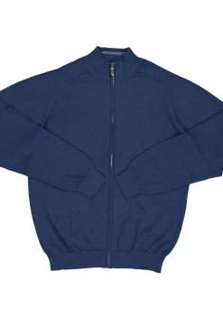 CASA MODA heren vest katoen, met rits, blauw