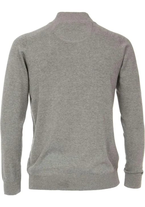 CASA MODA heren vest katoen, met rits, grijs