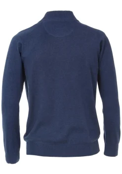 CASA MODA heren vest katoen, met rits, blauw