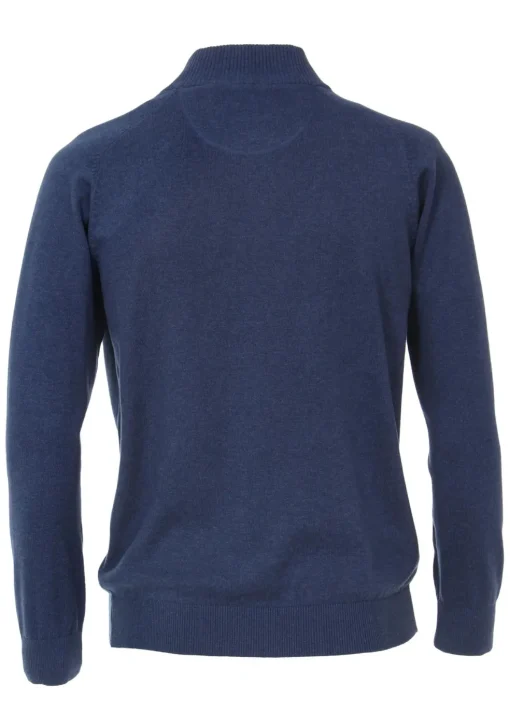 CASA MODA heren vest katoen, met rits, blauw