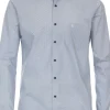 CASA MODA modern fit overhemd, popeline, blauw met wit dessin