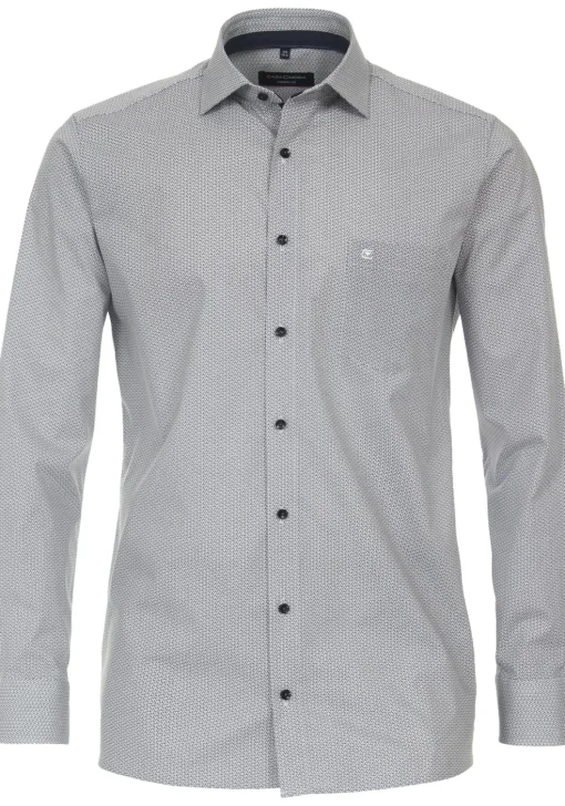 CASA MODA modern fit overhemd, popeline, bruin dessin