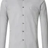 CASA MODA modern fit overhemd, popeline, groen met blauw en wit dessin