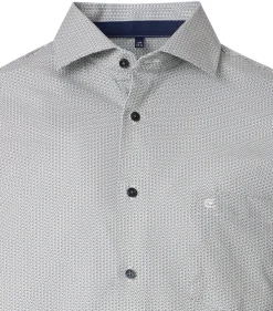 CASA MODA modern fit overhemd, popeline, groen met blauw en wit dessin