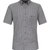CASA MODA Sport casual fit overhemd, korte mouw, fil a fil, blauw met wit geruit