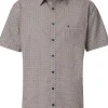 CASA MODA Sport casual fit overhemd, korte mouw, popeline, donkerblauw met oranje en wit dessin