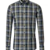 CASA MODA Sport casual fit overhemd, dobby, groen met blauw geruit