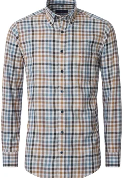 CASA MODA Sport casual fit overhemd, flanel, beige geruit