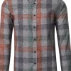CASA MODA Sport casual fit overhemd, popeline, grijs met groen en rood geruit