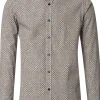 CASA MODA Sport casual fit overhemd, popeline, groen met wit en bruin dessin
