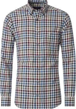 CASA MODA Sport casual fit overhemd, flanel, rood geruit