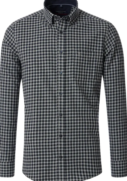 CASA MODA Sport casual fit overhemd, twill, blauw geruit