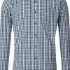 CASA MODA Sport casual fit overhemd, structuur, donkerblauw met wit en groen geruit