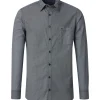 CASA MODA Sport casual fit overhemd, twill, blauw met wit en groen dessin