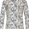 CASA MODA Sport casual fit overhemd, popeline, blauw dessin