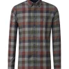 CASA MODA Sport casual fit overhemd, dobby, blauw, grijs, rood en groen geruit