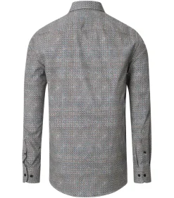 CASA MODA Sport casual fit overhemd, popeline, bruin dessin