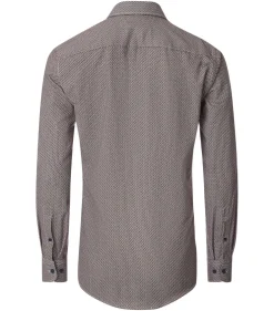 CASA MODA Sport casual fit overhemd, flanel, bruin dessin