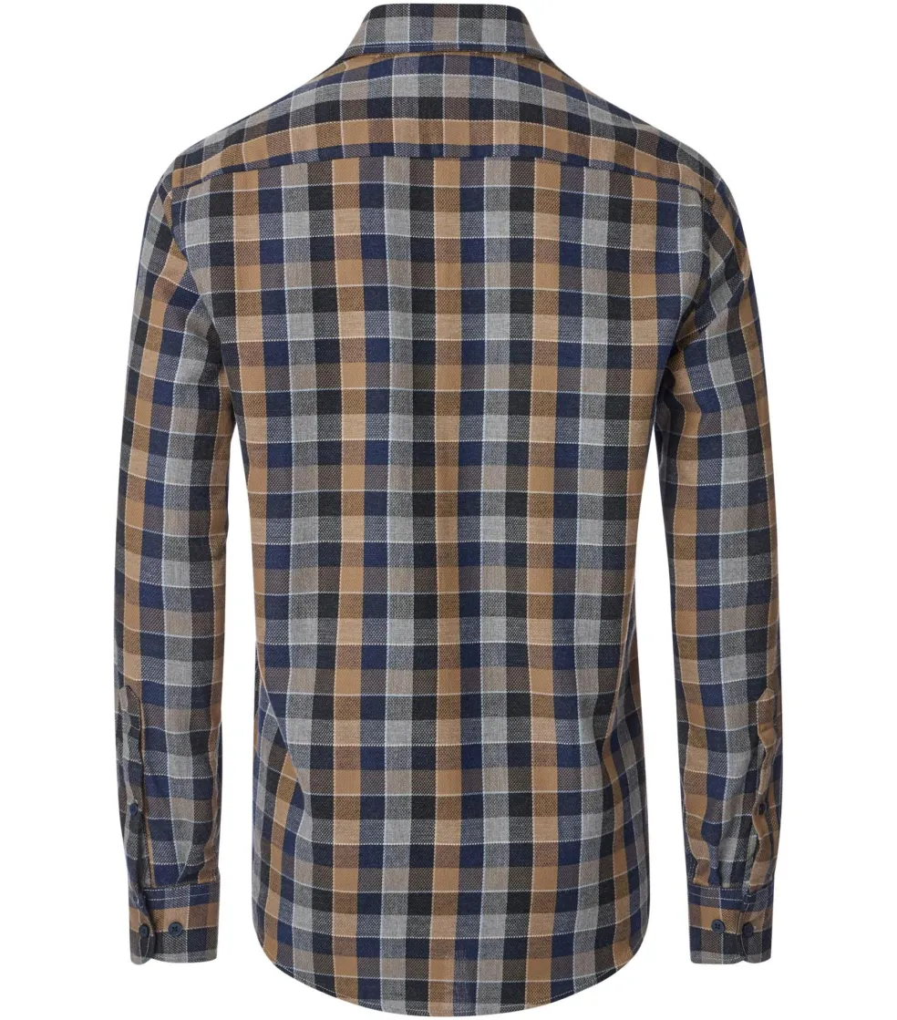 CASA MODA Sport casual fit overhemd, flanel, grijs geruit