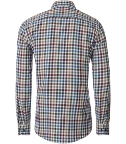 CASA MODA Sport casual fit overhemd, flanel, rood geruit