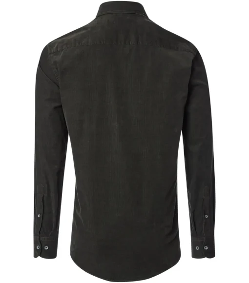CASA MODA Sport casual fit overhemd, ribfluweel, donkergroen