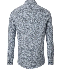 CASA MODA Sport casual fit overhemd, popeline, blauw dessin