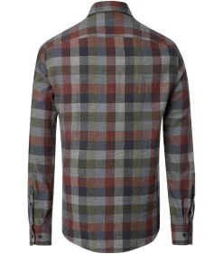 CASA MODA Sport casual fit overhemd, dobby, blauw, grijs, rood en groen geruit