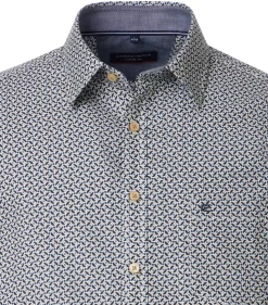 CASA MODA Sport casual fit overhemd, twill, wit met blauw en beige dessin