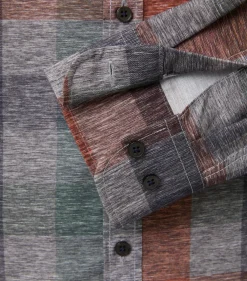 CASA MODA Sport casual fit overhemd, popeline, grijs met groen en rood geruit