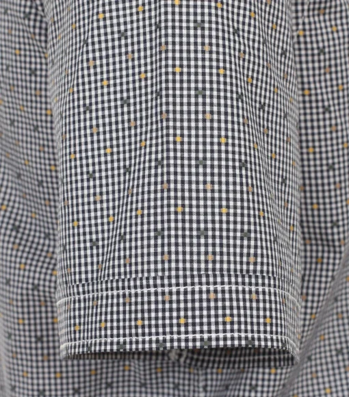 CASA MODA Sport casual fit overhemd, korte mouw, fil a fil, blauw met wit geruit