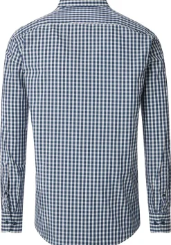 CASA MODA Sport casual fit overhemd, structuur, donkerblauw met wit en groen geruit