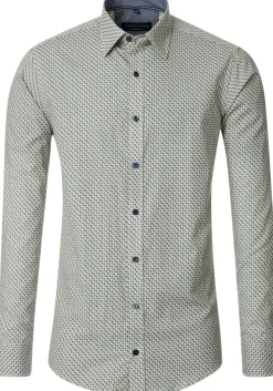 CASA MODA Sport comfort fit overhemd, popeline, geel dessin