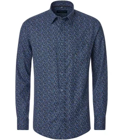 CASA MODA Sport comfort fit overhemd, twill, blauw dessin