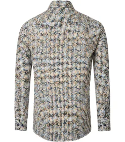 CASA MODA Sport comfort fit overhemd, popeline, groen dessin