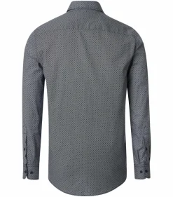CASA MODA Sport comfort fit overhemd, twill, groen dessin