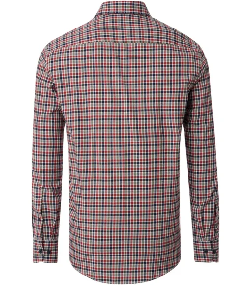 CASA MODA Sport comfort fit overhemd, twill, oranje geruit