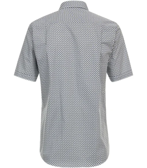 CASA MODA Sport comfort fit overhemd, korte mouw, popeline, blauw dessin