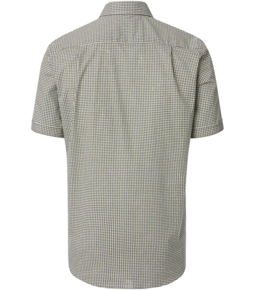 CASA MODA Sport comfort fit overhemd, korte mouw, popeline, blauw dessin