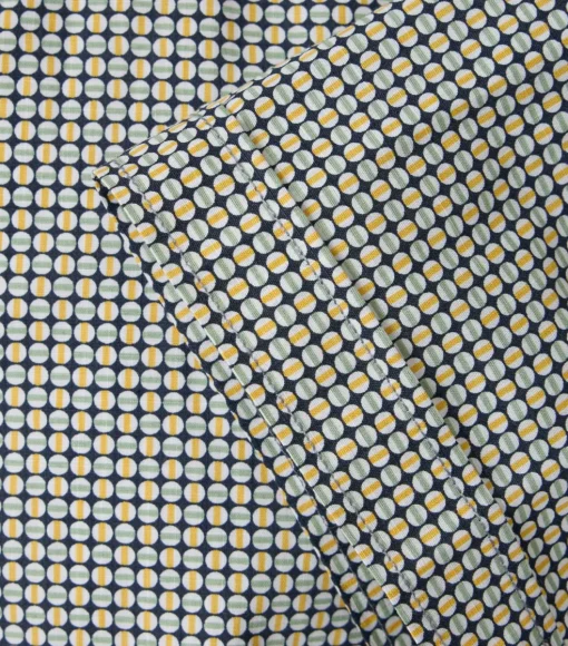 CASA MODA Sport comfort fit overhemd, korte mouw, popeline, blauw dessin