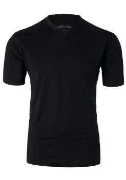 CASA MODA T-shirts (2-pack), V-neck, zwart