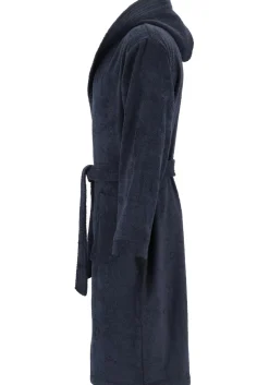Ceceba heren badjas badstof, met capuchon, donkerblauw