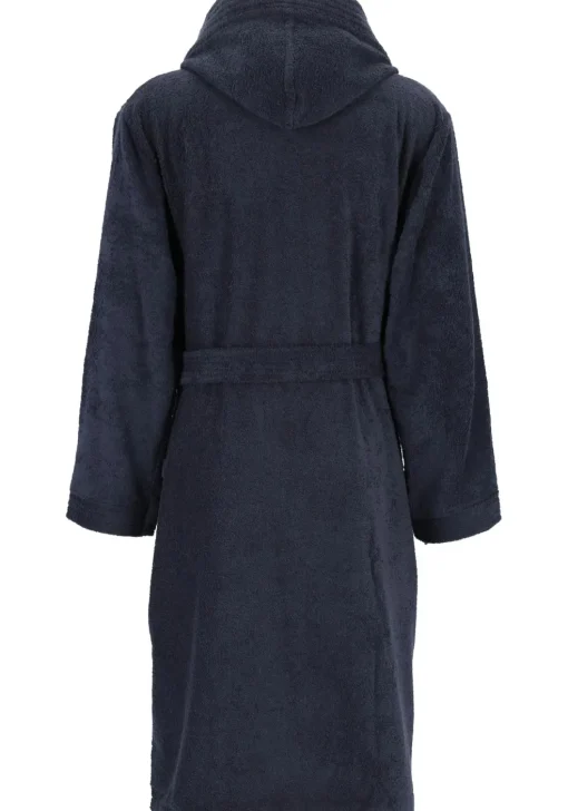 Ceceba heren badjas badstof, met capuchon, donkerblauw