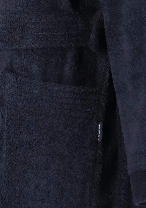 Ceceba heren badjas badstof, met capuchon, donkerblauw