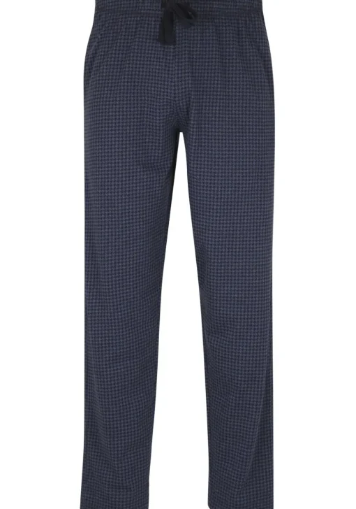 Ceceba heren pyjamabroek lang, blauw pied de poule
