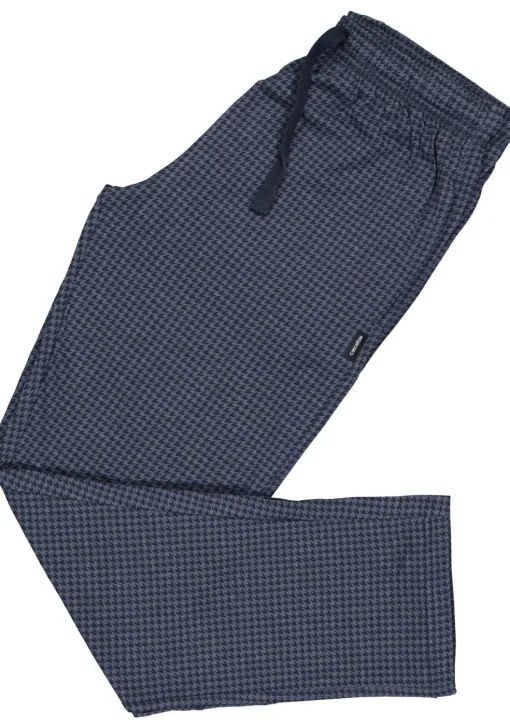 Ceceba heren pyjamabroek lang, blauw pied de poule