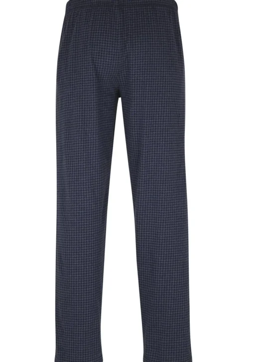 Ceceba heren pyjamabroek lang, blauw pied de poule