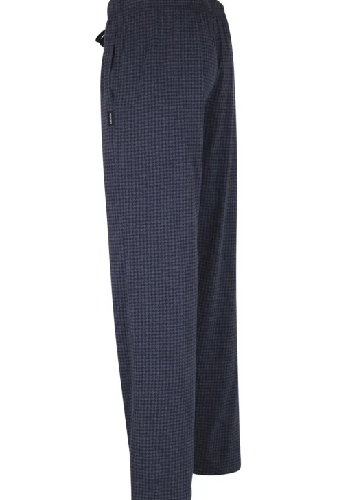 Ceceba heren pyjamabroek lang, blauw pied de poule