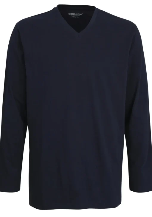 Ceceba pyjama of lounge T-shirt, lange mouw, blauw